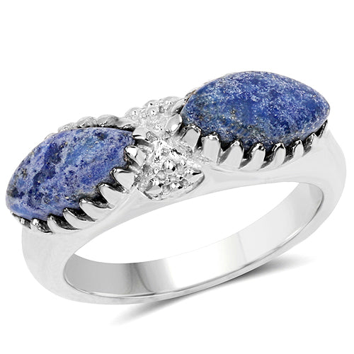2.28 Carat Genuine Lapis Lazuli .925 Sterling Silver Ring Bids.com