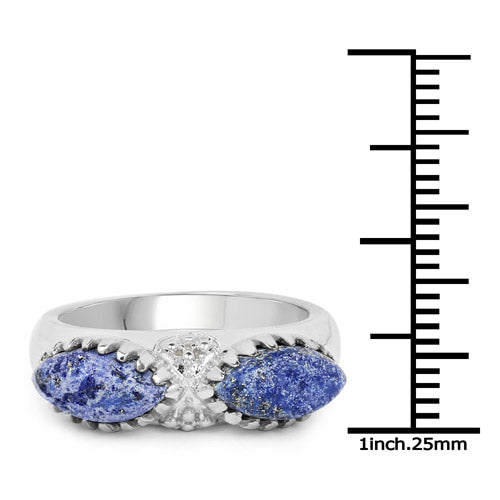 2.28 Carat Genuine Lapis Lazuli .925 Sterling Silver Ring Bids.com