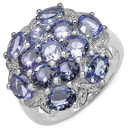3.59 Carat Genuine Tanzanite .925 Sterling Silver Ring Bids.com