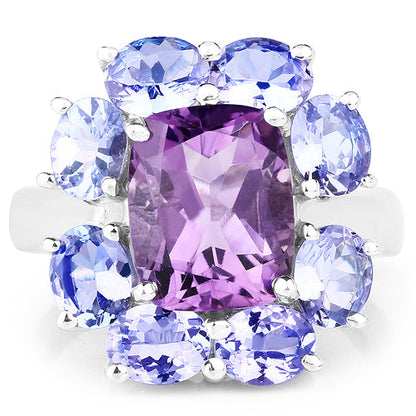 5.24 Carat Genuine Amethyst & Tanzanite .925 Sterling Silver Ring Bids.com