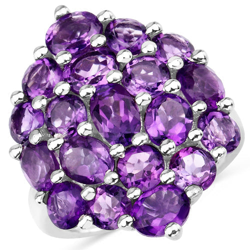 5.44 Carat Genuine Amethyst .925 Sterling Silver Ring Bids.com