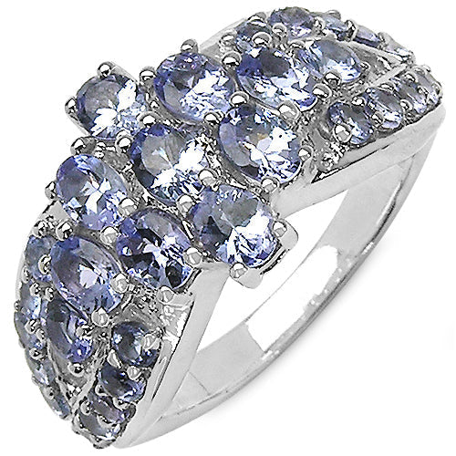 2.43 Carat Genuine Tanzanite .925 Sterling Silver Ring Bids.com