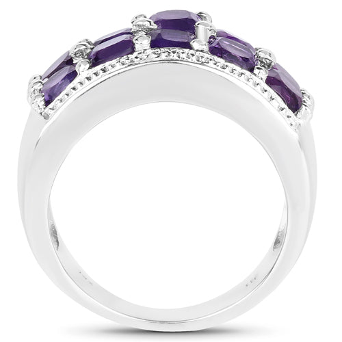 2.80 Carat Genuine Amethyst .925 Sterling Silver Ring Bids.com