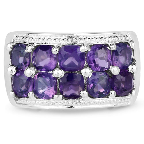2.80 Carat Genuine Amethyst .925 Sterling Silver Ring Bids.com