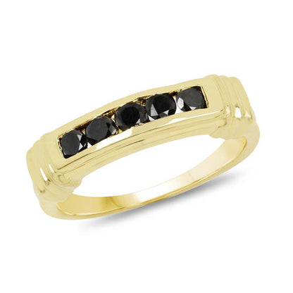 0.50 Carat Genuine Black Diamond .925 Sterling Silver Ring Bids.com