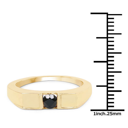 0.25 Carat Genuine Black Diamond .925 Sterling Silver Ring Bids.com