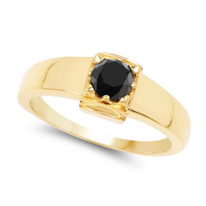 0.50 Carat Genuine Black Diamond .925 Sterling Silver Ring Bids.com