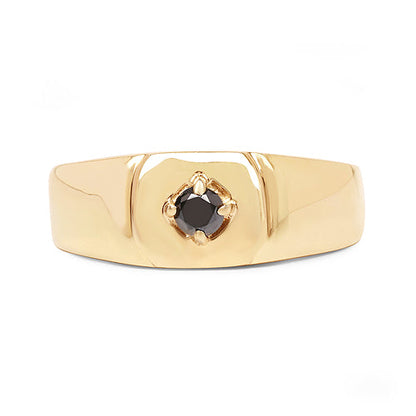 14K Yellow Gold Plated 0.20 Carat Genuine Black Diamond .925 Sterling Silver Ring Bids.com