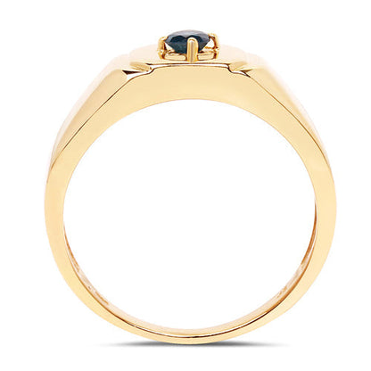 14K Yellow Gold Plated 0.20 Carat Genuine Blue Diamond .925 Sterling Silver Ring Bids.com