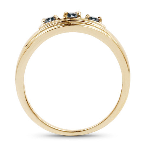 14K Yellow Gold Plated 0.33 Carat Genuine Blue Diamond .925 Sterling Silver Ring Bids.com