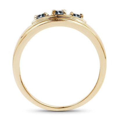 14K Yellow Gold Plated 0.33 Carat Genuine Blue Diamond .925 Sterling Silver Ring Bids.com