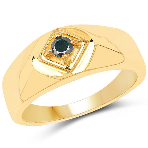 0.12 Carat Genuine Blue Diamond .925 Sterling Silver Ring Bids.com