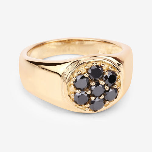 0.91 Carat Genuine Black Diamond .925 Sterling Silver Ring Bids.com