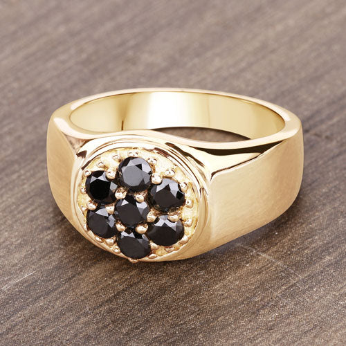 0.91 Carat Genuine Black Diamond .925 Sterling Silver Ring Bids.com