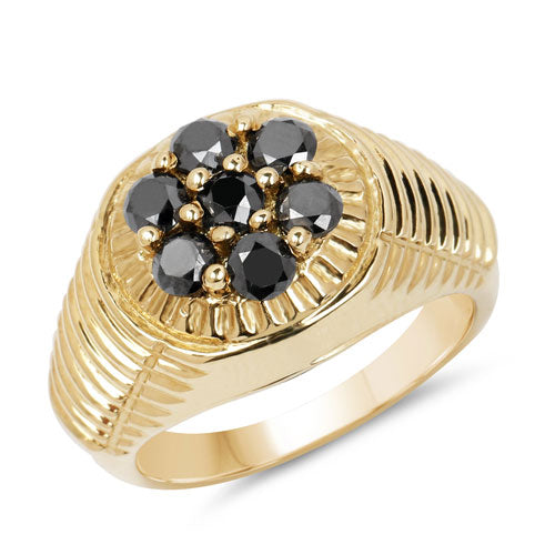 0.91 Carat Genuine Black Diamond .925 Sterling Silver Ring Bids.com