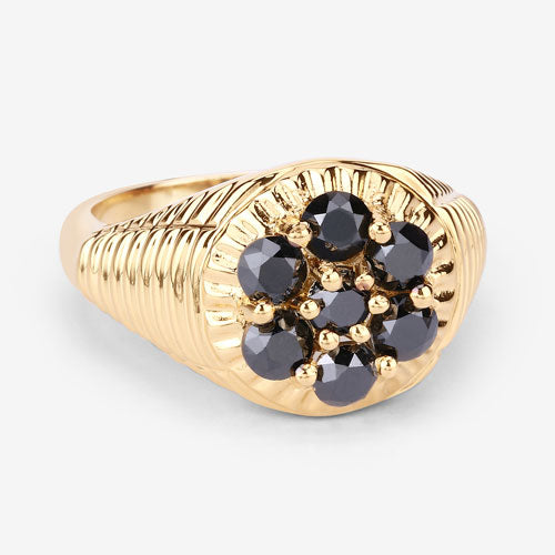 0.91 Carat Genuine Black Diamond .925 Sterling Silver Ring Bids.com