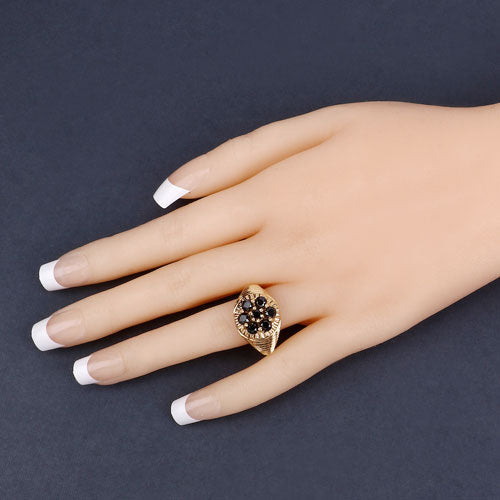 0.91 Carat Genuine Black Diamond .925 Sterling Silver Ring Bids.com