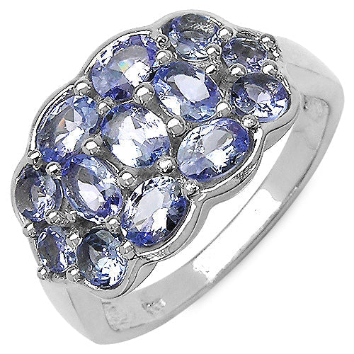 1.73 Carat Genuine Tanzanite .925 Sterling Silver Ring Bids.com