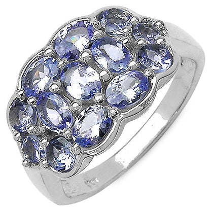 1.73 Carat Genuine Tanzanite .925 Sterling Silver Ring Bids.com
