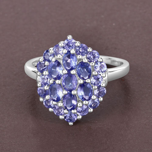 2.31 Carat Genuine Tanzanite .925 Sterling Silver Ring Bids.com