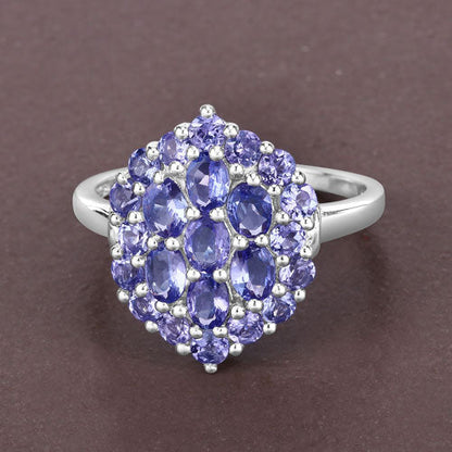 2.31 Carat Genuine Tanzanite .925 Sterling Silver Ring Bids.com
