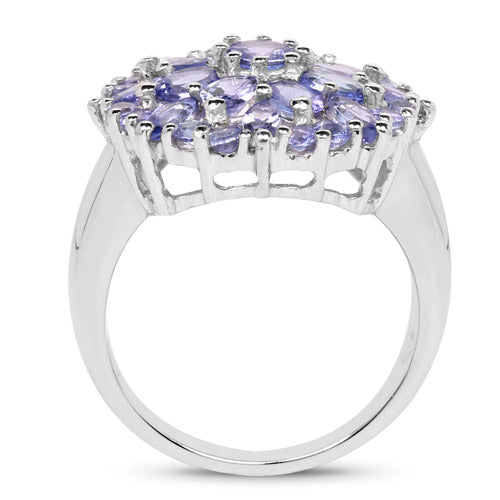 2.79 Carat Genuine Tanzanite .925 Sterling Silver Ring Bids.com