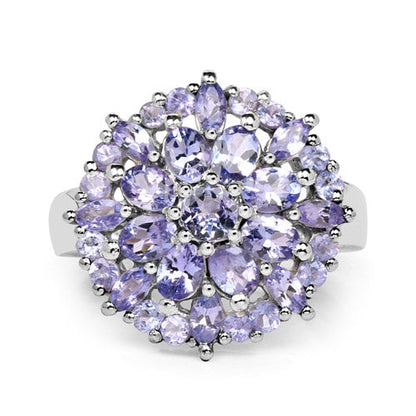 2.79 Carat Genuine Tanzanite .925 Sterling Silver Ring Bids.com