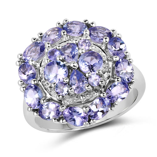 2.92 Carat Genuine Tanzanite .925 Sterling Silver Ring Bids.com