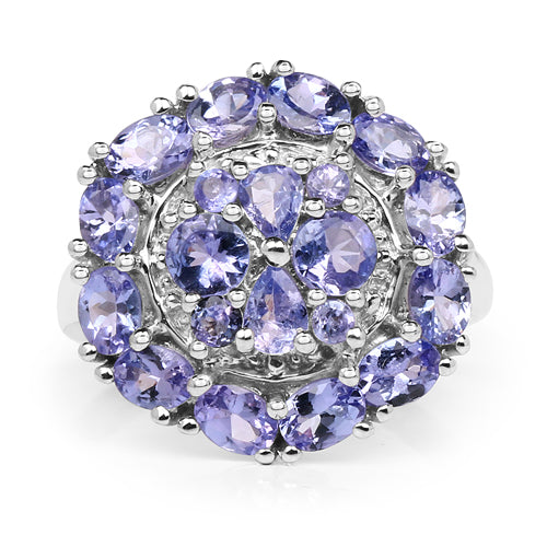 2.92 Carat Genuine Tanzanite .925 Sterling Silver Ring Bids.com