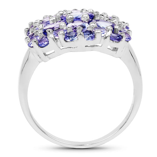 3.91 Carat Genuine Tanzanite .925 Sterling Silver Ring Bids.com