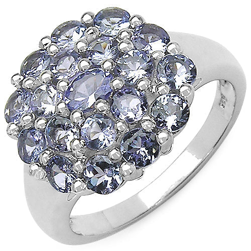 1.83 Carat Genuine Tanzanite .925 Sterling Silver Ring Bids.com