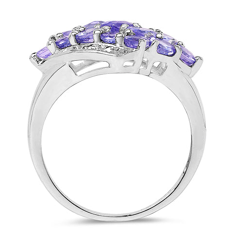 1.85 Carat Genuine Tanzanite .925 Sterling Silver Ring Bids.com