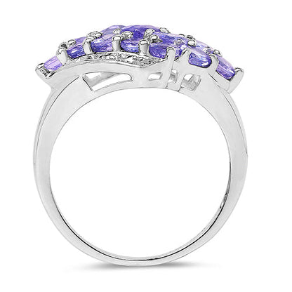 1.85 Carat Genuine Tanzanite .925 Sterling Silver Ring Bids.com