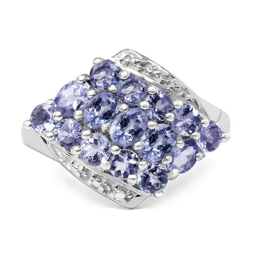 1.85 Carat Genuine Tanzanite .925 Sterling Silver Ring Bids.com