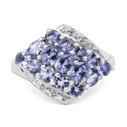 1.85 Carat Genuine Tanzanite .925 Sterling Silver Ring Bids.com
