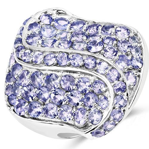 3.65 Carat Genuine Tanzanite .925 Sterling Silver Ring Bids.com