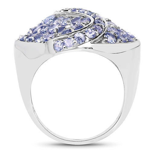 3.65 Carat Genuine Tanzanite .925 Sterling Silver Ring Bids.com