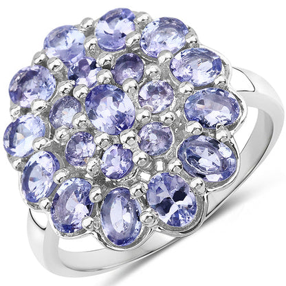 2.70 Carat Genuine Tanzanite .925 Sterling Silver Ring Bids.com