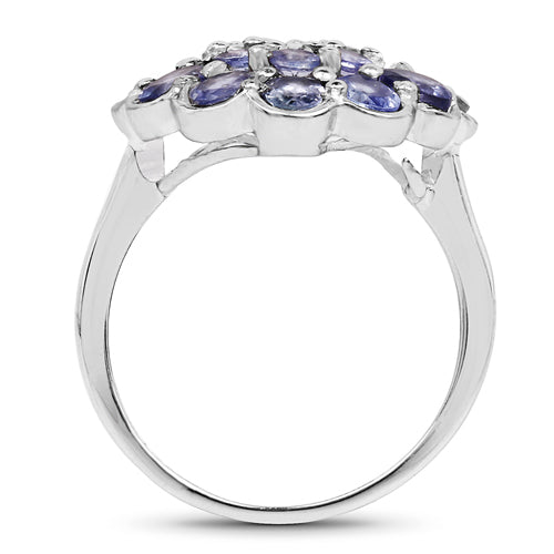 2.70 Carat Genuine Tanzanite .925 Sterling Silver Ring Bids.com