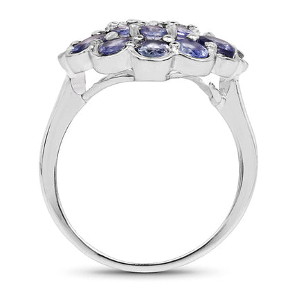 2.70 Carat Genuine Tanzanite .925 Sterling Silver Ring Bids.com