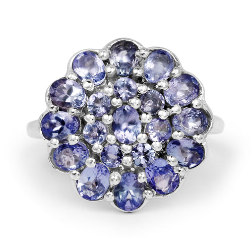 2.70 Carat Genuine Tanzanite .925 Sterling Silver Ring Bids.com