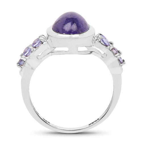3.82 Carat Genuine Tanzanite .925 Sterling Silver Ring Bids.com