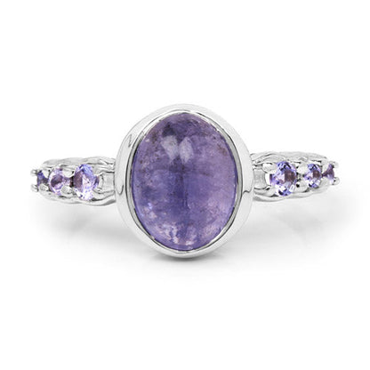 3.82 Carat Genuine Tanzanite .925 Sterling Silver Ring Bids.com