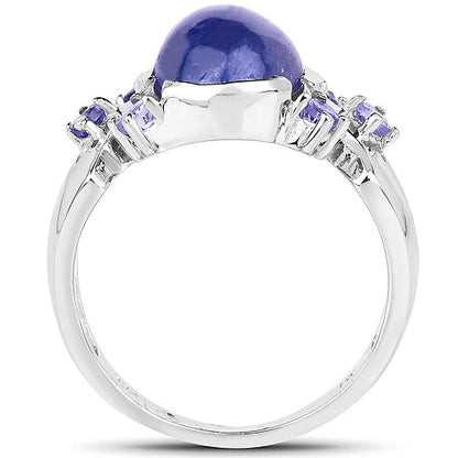 3.76 Carat Genuine Tanzanite .925 Sterling Silver Ring Bids.com