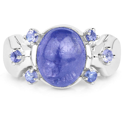 3.76 Carat Genuine Tanzanite .925 Sterling Silver Ring Bids.com