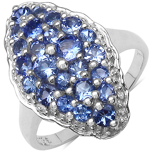 1.25 Carat Genuine Tanzanite .925 Sterling Silver Ring Bids.com
