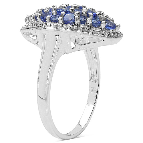 1.25 Carat Genuine Tanzanite .925 Sterling Silver Ring Bids.com