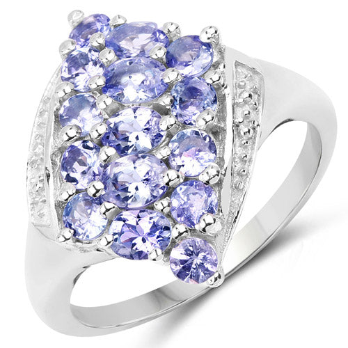 1.85 Carat Genuine Tanzanite .925 Sterling Silver Ring Bids.com