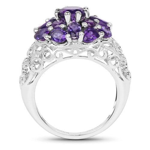 3.29 Carat Genuine Amethyst .925 Sterling Silver Ring Bids.com
