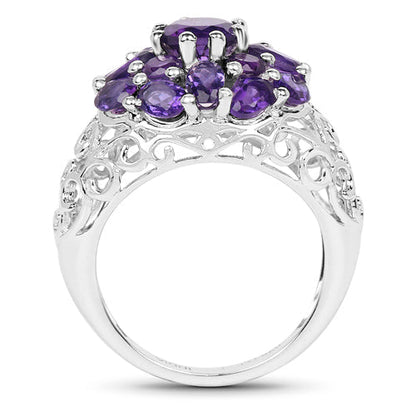 3.29 Carat Genuine Amethyst .925 Sterling Silver Ring Bids.com
